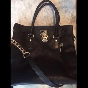 MICHAEL KORS HAMILTON Black Saffiano Leather Tote