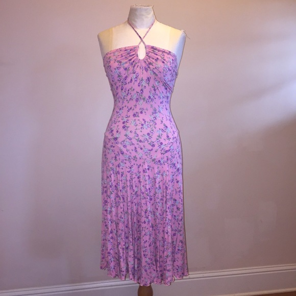 Betsey Johnson Dresses & Skirts - Betsey Johnson Pink Floral Tie Viscose Dress