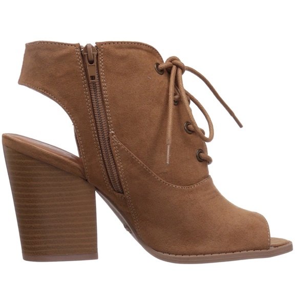 Peep Toe Lace Up Booties - Picture 8 of 8