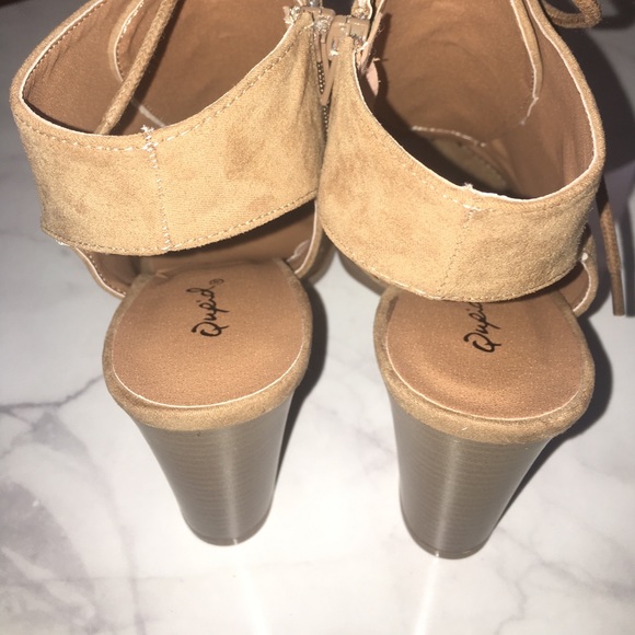 Peep Toe Lace Up Booties - Picture 4 of 8