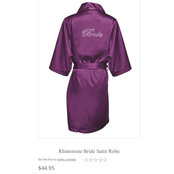 Bride rhinestone satin robe