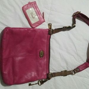 Pink fossil purse and wallet
