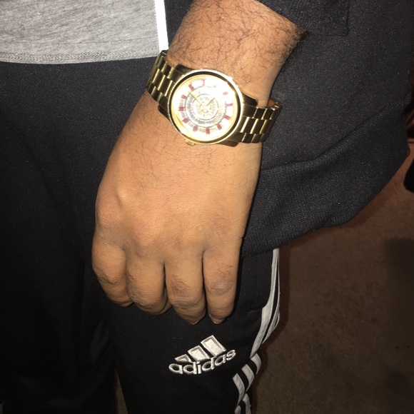 Michael kors midsize Red glitz gold tone watch - Picture 2 of 4