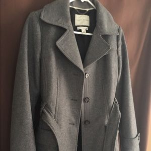 Banana Republic Charcoal Wool Peacoat