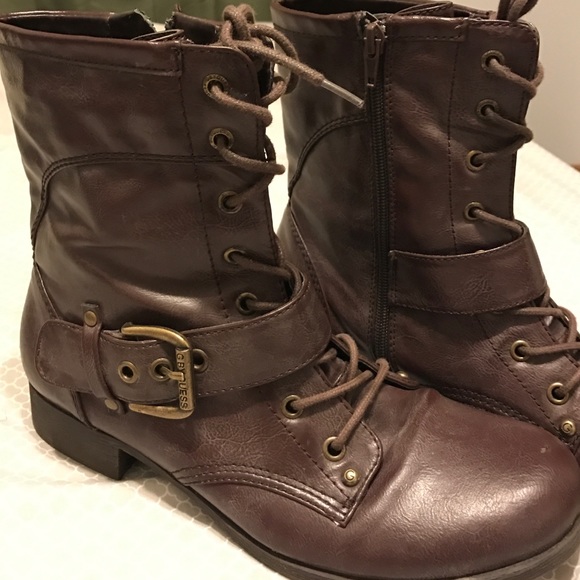 Brown combat boots G by Guess size 10