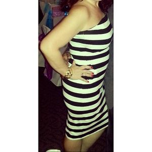 Express striped dress Sz 12 altered to Sz 10
