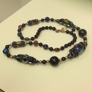 Ornate dark jeweled necklace