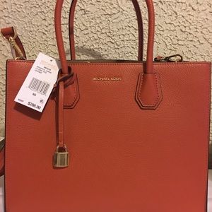 Michael Kors Mercer Large Convertible Tote-orange