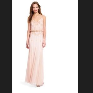 Adrianna Papell blouson v neck beaded gown