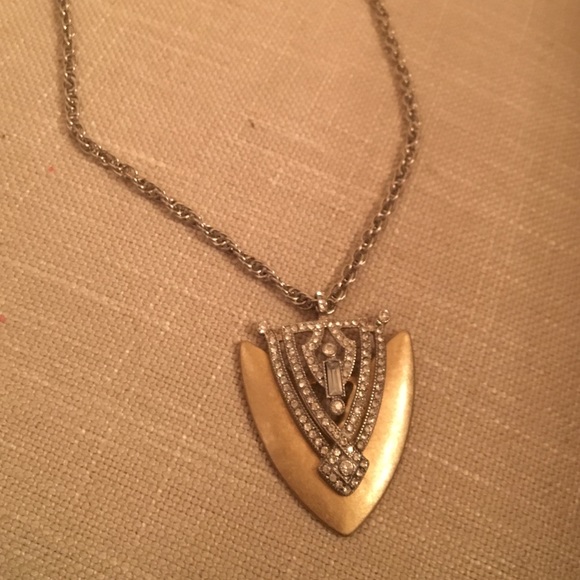 J. Crew Jewelry - J. Crew silver & gold diamond pendant necklace