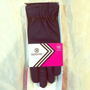 Isotoner stretch gloves. One size fits all. Black