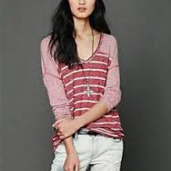 Free People 'Hang Ten' long sleeved knit top XS