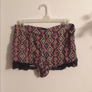 Aztec knit shorts