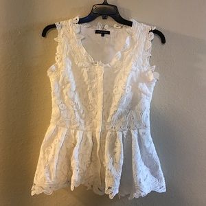 Guipiere lace peplum blouse top