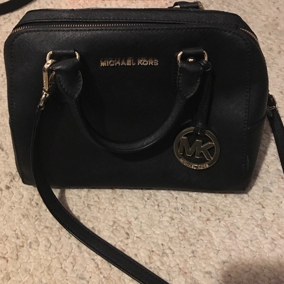 MK Black Saffiano Leather Satchel Bag