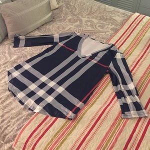 Blue Plaid Top