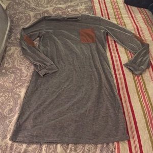 Patch Sleeve and Pocket Dress