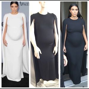 White Maternity Cape Dress