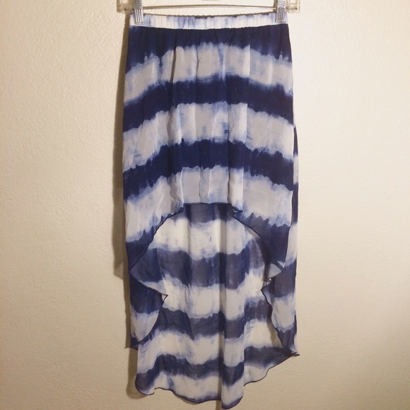 Forever 21 Chiffon Tie-Dye Hi-Low Skirt