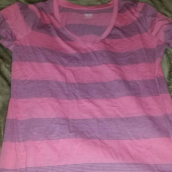 Pink and purple v neck