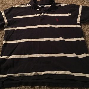 Navy and white polo