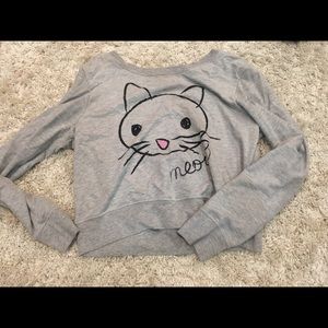 Crop Top Meow Sweatshirt