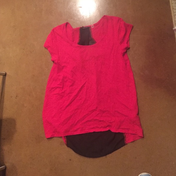 High-Low Red and Black Shirt - Picture 1 of 2