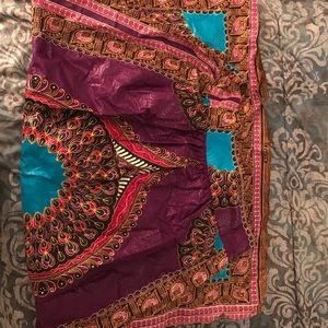 African print long skirt