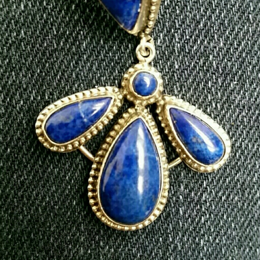 SOLD Lapis Jay King Sterling Silver Earrings - Picture 5 of 5