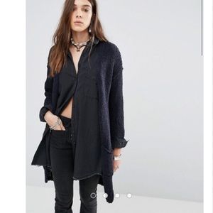 Free People Cardigan, Simply Sienna Knit, Navy NWT