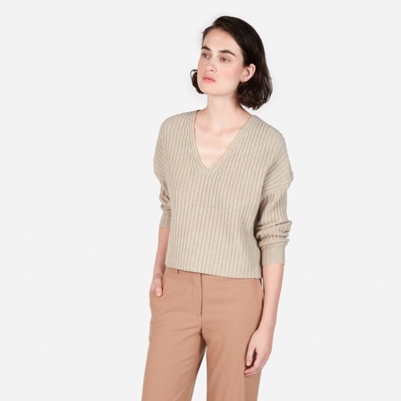 Everlane cream wool-cashmere sweater