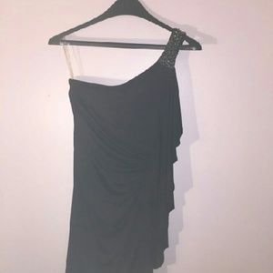 Black mini dress.