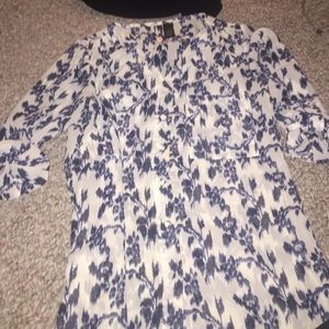 BKE boutique semi see-through blue blouse