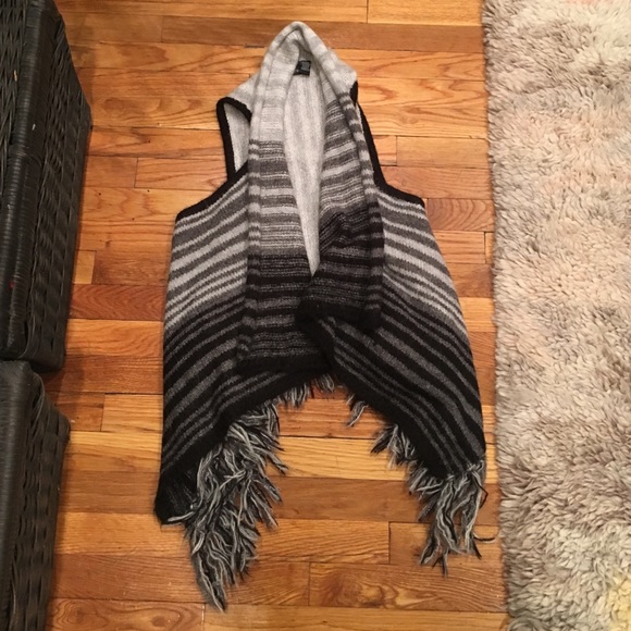 Long fringe sweater vest