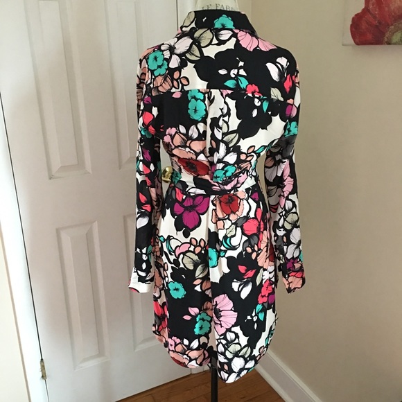 Express Floral Print Portofino Dress Size Medium - Picture 3 of 4