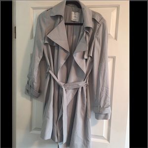 Light Blue Mango Trench Coat