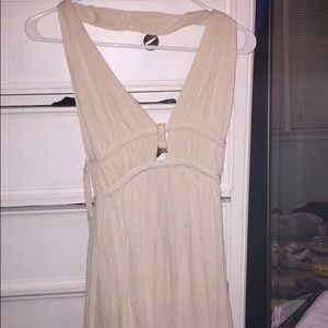 Halter no back white dress