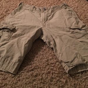 Express tan/grey cargo shorts