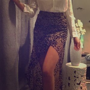 Topshop asymmetrical leopard skirt