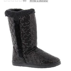 SURPRISE SALE! Black Sequin Boots- Girls size 5