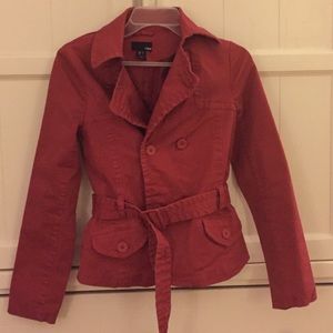 SALE!! H&M red belted trench jacket size 4