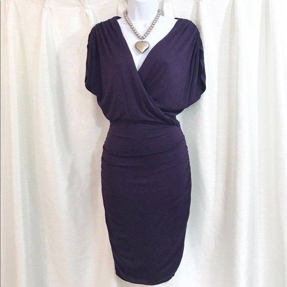 Bar III Dresses & Skirts - Purple Draped Top Ruched Dress Sz M