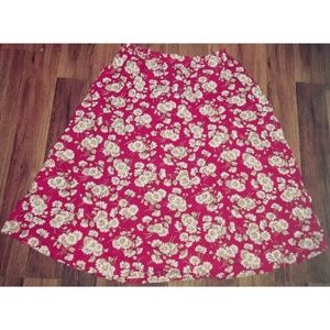 Vintage Two-Twenty Red Floral Skirt
