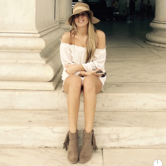 White Off the Shoulder Romper