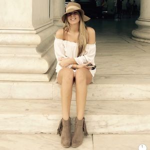 White Off the Shoulder Romper