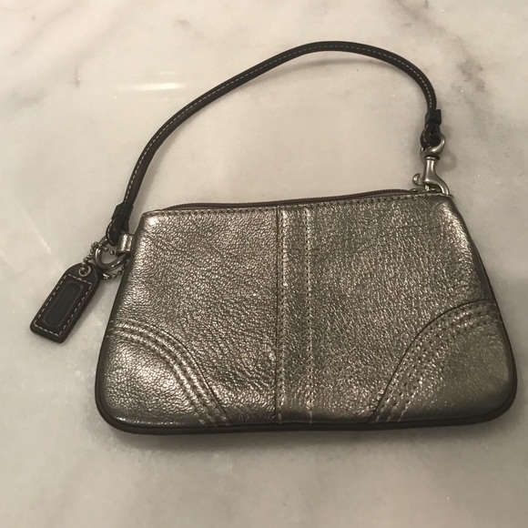 Coach silver wristlet