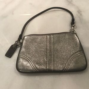 Coach silver wristlet