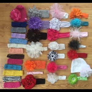 Lot of 35 hair bows/bands