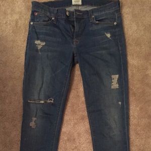 Hudson distressed skinny jeans