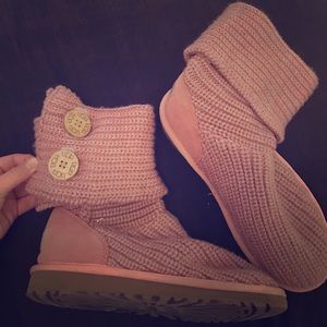 Ugg light pink knit boots